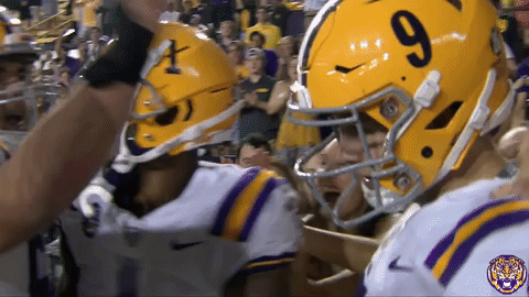 Joe Burrow Player Of Ed Orgeron Smack On Helmet GIF