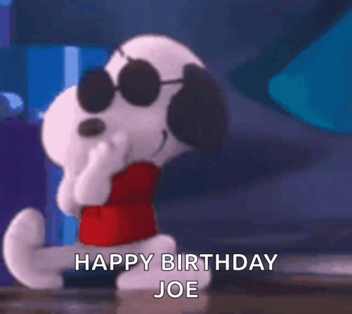 Joe Cool Finger Guns Happy Birthday GIF