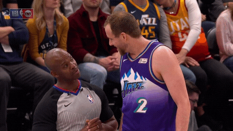 Joe Ingles Laugh With Referee GIF