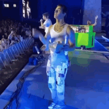 Joe Jonas Concert Eating Popcorn GIF