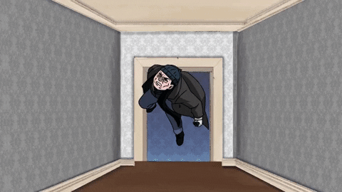 Joe Pesci Cartoon Chasing Blonde Kid GIF