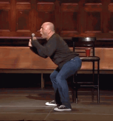 Joe Rogan Crouching Funny GIF