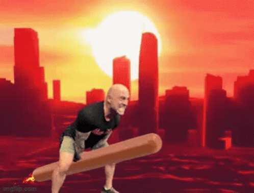 Joe Rogan Flying Hotdog GIF