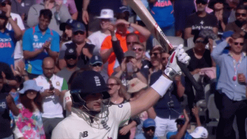 Joe Root Cricket Bat Raise GIF