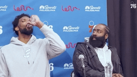 Joel Embiid Drinking Thats Good GIF