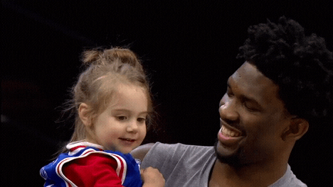Joel Embiid High Five Cute Baby Girl GIF