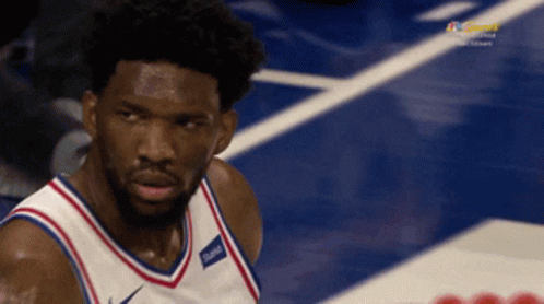 Joel Embiid Pointed Finger Shake GIF