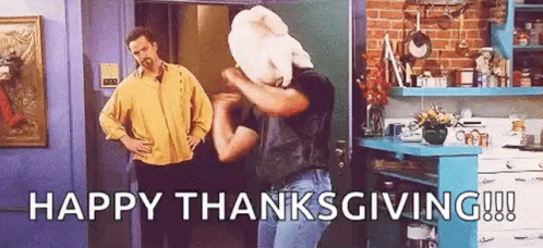 Joey And Chandler Animated Happy Thanksgiving GIF