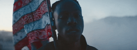 Joey Badass Holding American Flag GIF