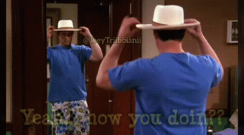 Joey How You Doin Mirror Practice GIF