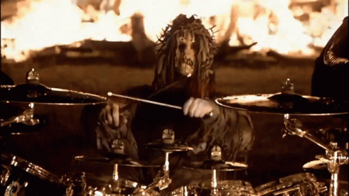 Joey Jordison Flaming Performance GIF