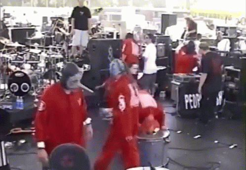 Joey Jordison Jumping Into Crowd GIF