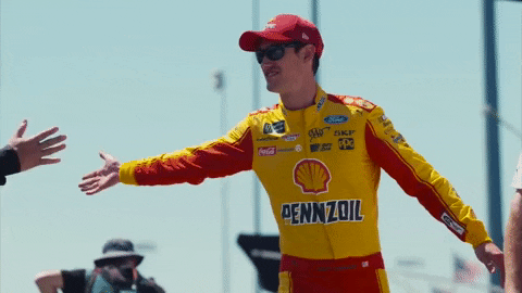 Joey Logano Nascar Car Racing Hand Shake GIF