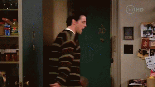 Joey Tribbiani Rushes Outside Door Friends GIF