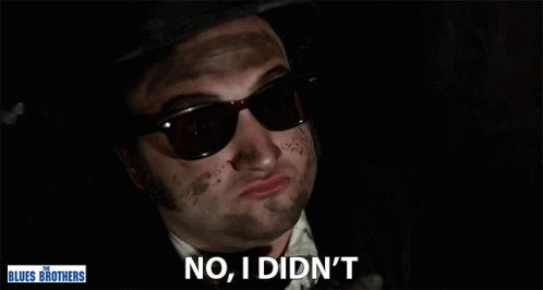 John Belushi As Jake Blues Brothers No I Didn't GIF