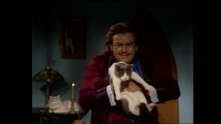 John Candy Holding A Cat GIF