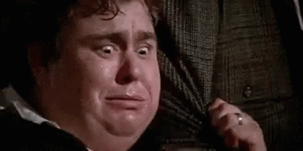 John Candy Terrified Clinging GIF