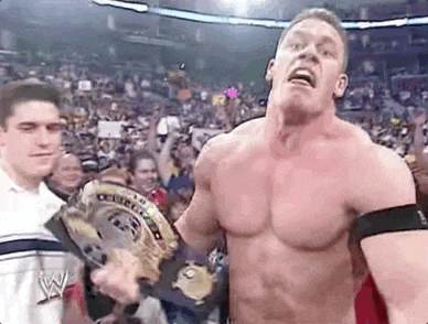 John Cena Showing Off Championship Belt GIF