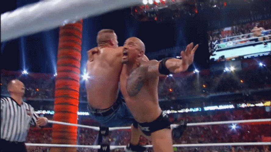 John Cena Vs The Rock Smackdown GIF
