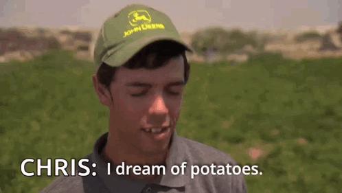 John Deere Hat Man Chris I Dream Potatoes