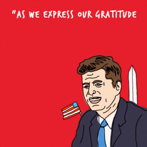 John F. Kennedy Gratitude Message GIF
