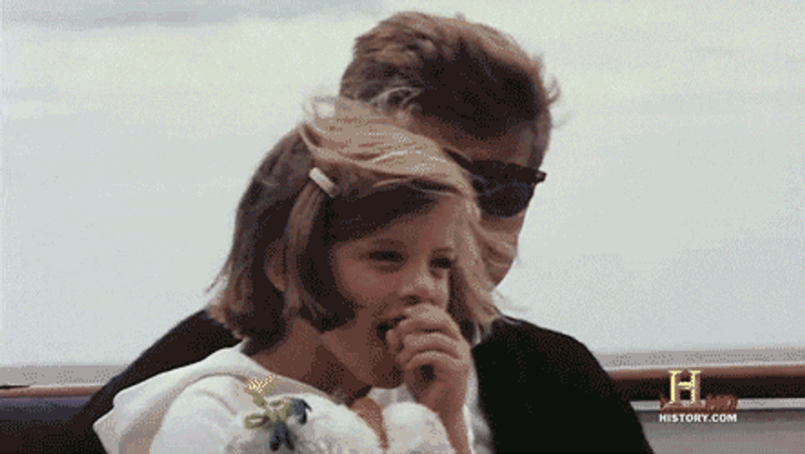 John F. Kennedy With His Daughter GIF