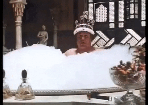 John Goodman Drops Crown In Bubble Bath GIF