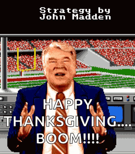 John Madden Happy Thanksgiving Boom GIF