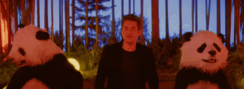 John Mayer With Two Dancing Panda GIF