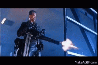 John Mcclane Vs The Terminator 2 GIF