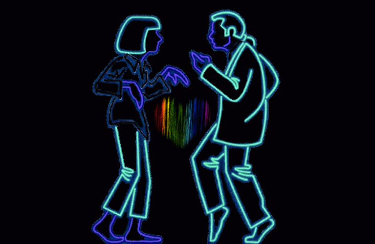 John Travolta Pulp Fiction Neon Dance GIF