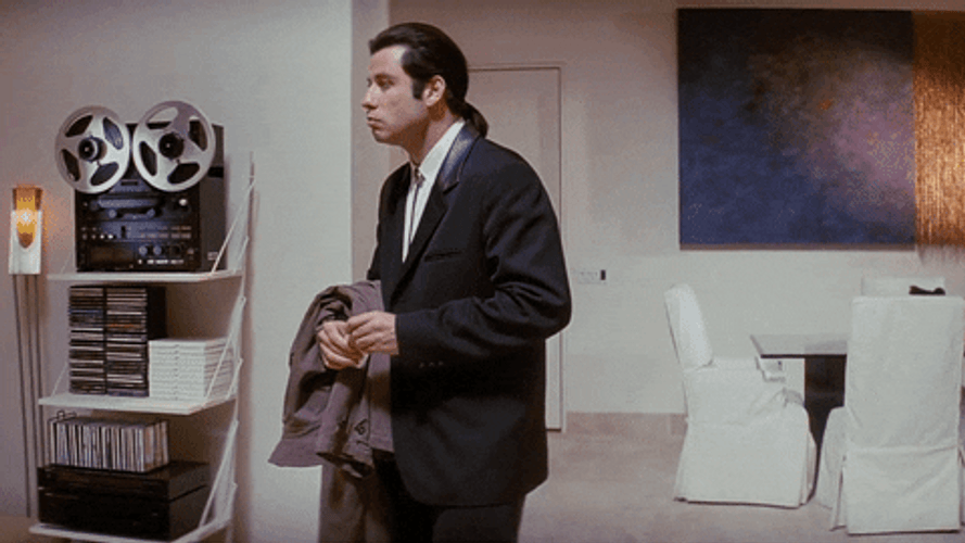 John Travolta Pulp Fiction Original Confused Scene GIF