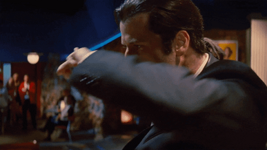 John Travolta Pulp Fiction Peace Sign Dance GIF