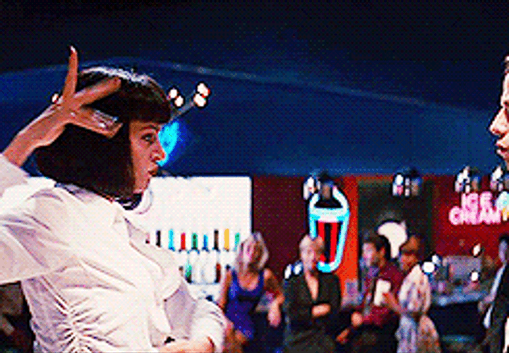 John Travolta Pulp Fiction Staring At Mia GIF