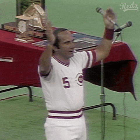Johnny Bench Flying Kiss GIF