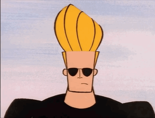 Johnny Bravo Wearing Sunglasses and Black Shirt