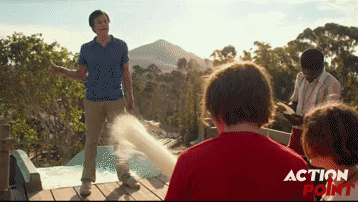 Johnny Knoxville Hosed Down In Waterslide GIF