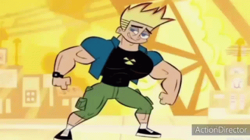 Johnny Test Muscle Growth Transformation After Drinking GIF