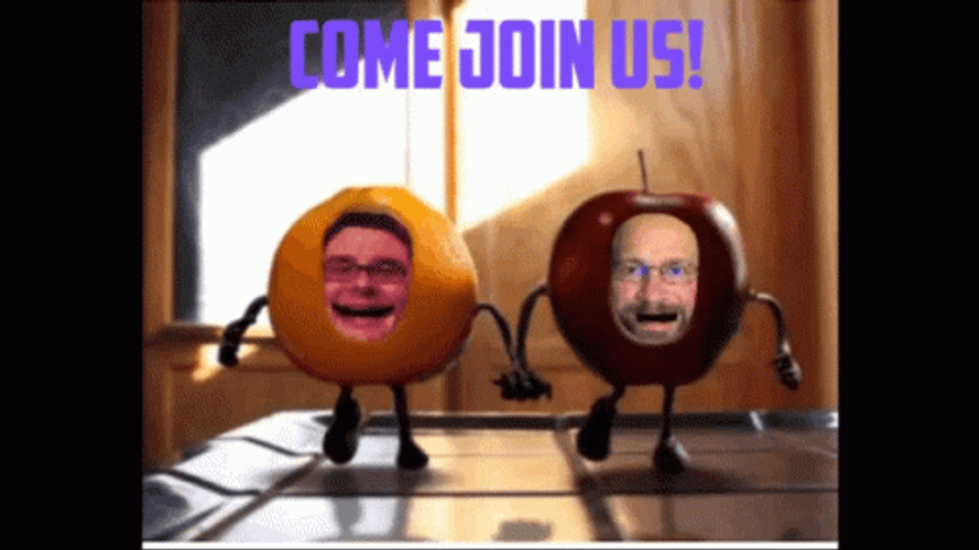 Join Us Dancing Apple And Orange Meme GIF