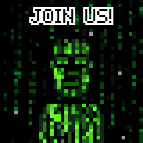 Join Us Flashing Matrix Screen Effect GIF