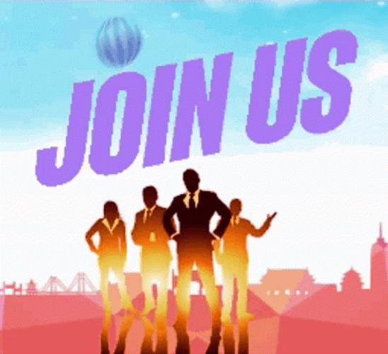 Join Us Group Silhouette Design GIF