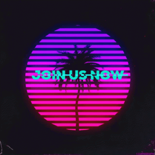 Join Us Now Retro Wave Summer Logo GIF