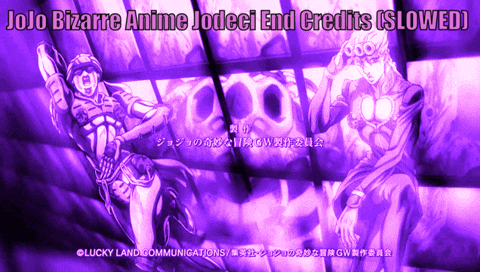 Jojo Bizarre Anime Jodeci End Credits Is Slowed In Purple GIF