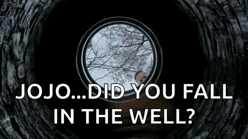 Jojo Did You Fall in the Well White on Black