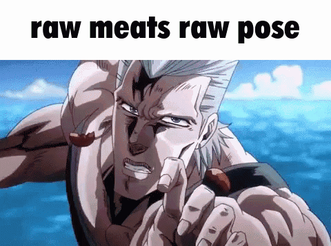 JoJo Man Pointing At Camera Raw Meats Raw Pose GIF