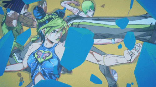 Jojo's Bizarre Adventure Female Characters Battle GIF