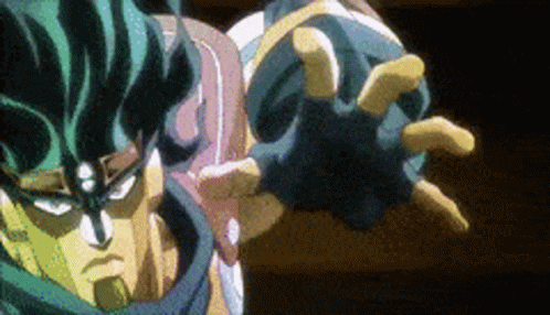 Jojo's Bizarre Adventure Star Platinum Versus Hierophant Green GIF