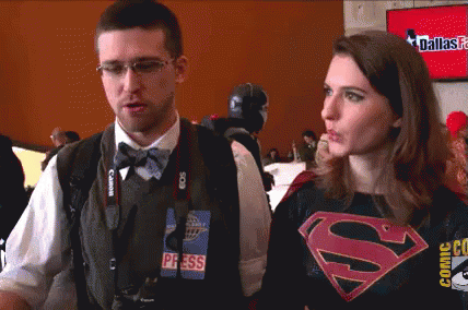 Joke Over Head Gesture Supergirl Interview GIF