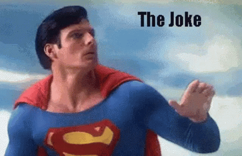 Joke Over Head Startled Superman GIF