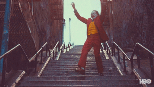 Joker Dancing on Stairs Causing Chaos